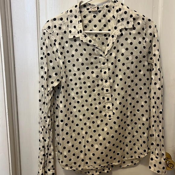 J.Crew Factory Polka Dot Popover Top - Picture 1 of 5